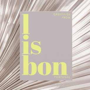 Lissabon Portugal Typografie Postkarte