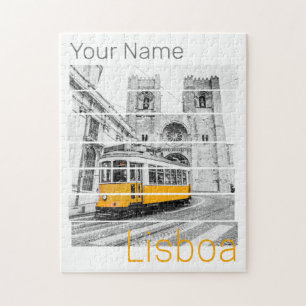 Lissabon Portugal Vintag Holiday Tram Souvenir