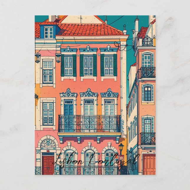 Lissabon - Portugal Vintag Postkarte (Vorderseite)