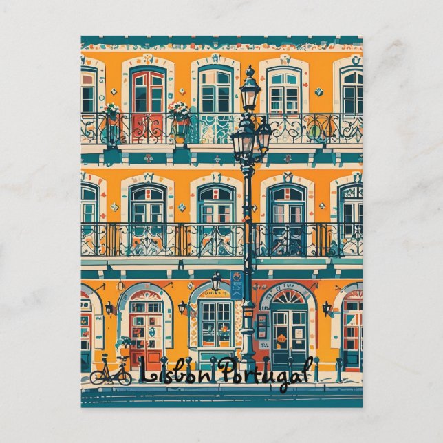 Lissabon Portugal Vintage Pastete Postkarte (Vorderseite)