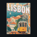 Lissabon, Portugal Vintage Reise Postkarte<br><div class="desc">Diese Postkarte vereint den Vintagen Charme von Lissabon,  Portugal. Es ist ideal,  um einem geliebten Menschen eine herzliche Note zu schicken oder als Andenken von Ihrer Reise aus.</div>