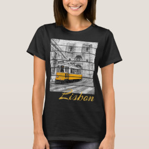 Lissabon Portugal Vintage Urlaub Souvenir Straßenb T-Shirt
