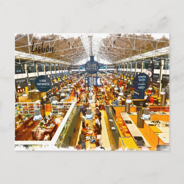 Lissabon - Portugal: Zeit für den Markt Postkarte (Vorderseite)