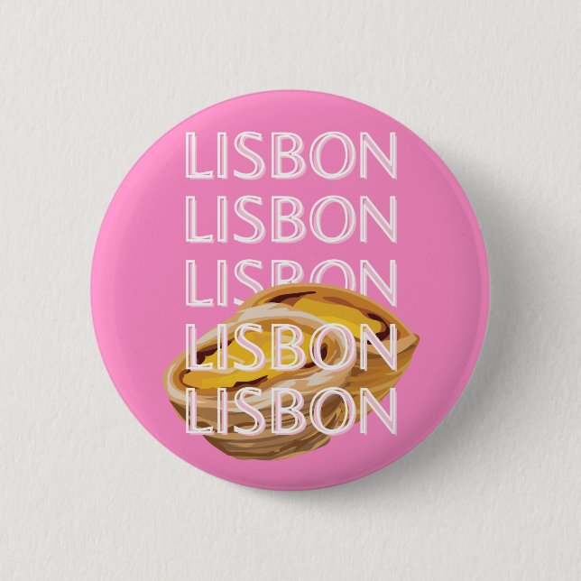 Lissabon Reisekunst, Sommerreisekunst, Rosa Button (Vorderseite)