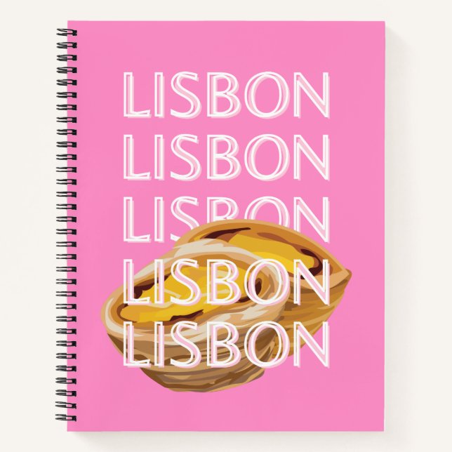 Lissabon Reisekunst, Sommerreisekunst, Rosa Notizbuch (Vorderseite)