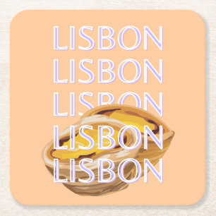 Lissabon Reisemöglichkeiten, Orange, Portugal Art  Rechteckiger Pappuntersetzer