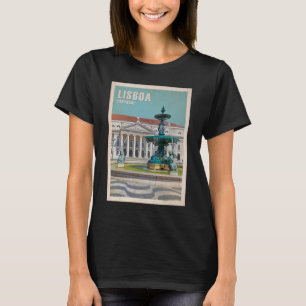 Lissabon Reiseplakat D. Maria II Theater, Portugal T-Shirt