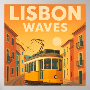 Lissabon Retro Reise: Kunst des Mittelalters Poster