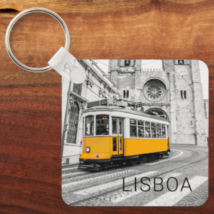 Lissabon Retro Tram Portugal Vintag Streetcar Schlüsselanhänger