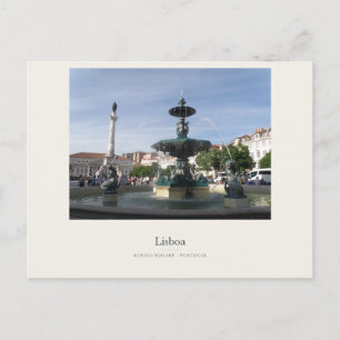 Lissabon Rossio-Brunnen und Platz Postkarte