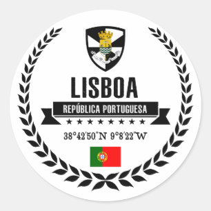 Lissabon Runder Aufkleber