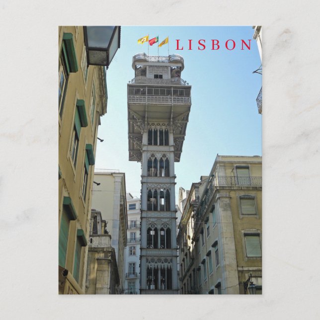 Lissabon Santa Justa Anfahrt Postkarte (Vorderseite)