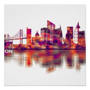 Lissabon - Skyline Poster