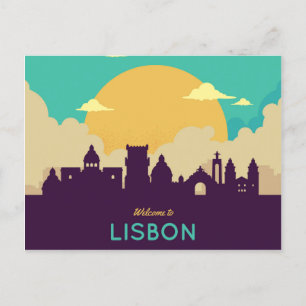 Lissabon - Skyline-Postkarte Einladungspostkarte