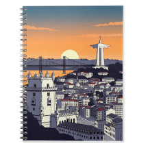 Lissabon Sonnenuntergangs-Illustrationsnotizbuch –