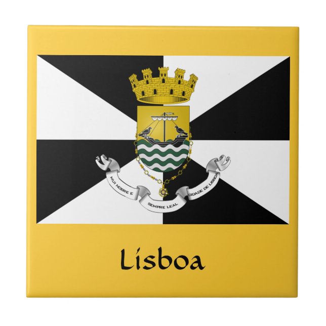 Lissabon-Stadt-Flaggen-Keramik-Fliese Fliese (Vorderseite)