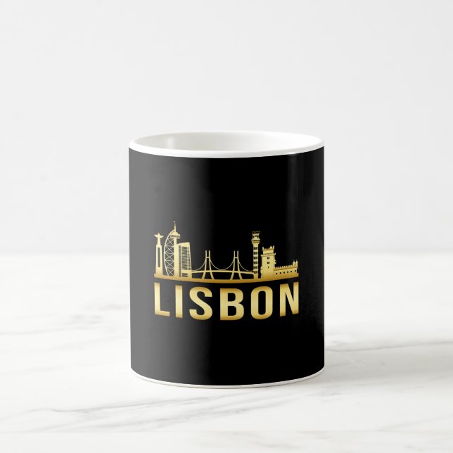 Lissabon Stadt Skyline Stadt Funny Gift Kaffeetasse (Mittel)