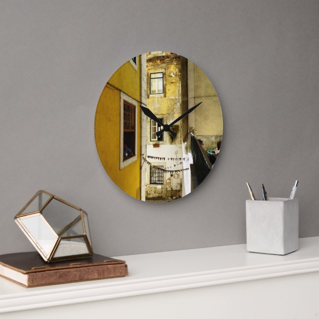 Lissabon-Stimmung Große Wanduhr (Büro)
