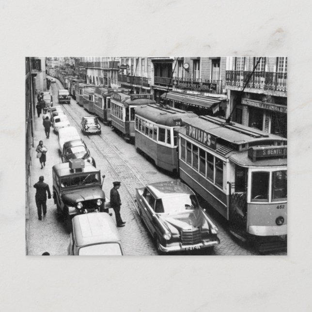 Lissabon - Straßenbahn 1969 Postkarte (Vorderseite)