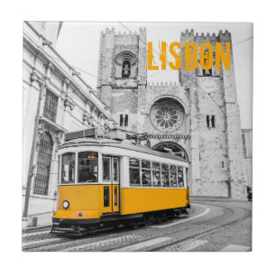 Lissabon Straßenbahn Portugal Vintage Straßenbah Fliese