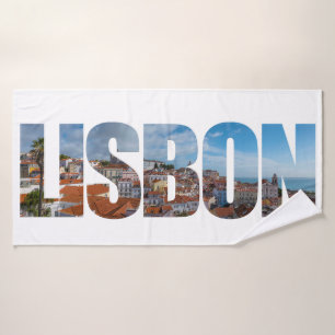 Lissabon-Text bestehend aus einem Panoramablick au Badhandtuch Set