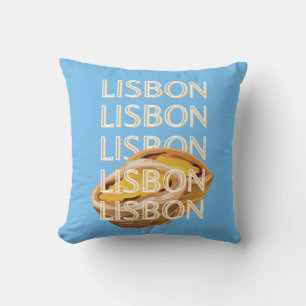 Lissabon Travel Art, Blue, Portugal Kissen