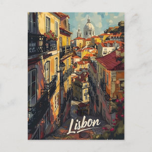 Lissabon Vintag Postkarte