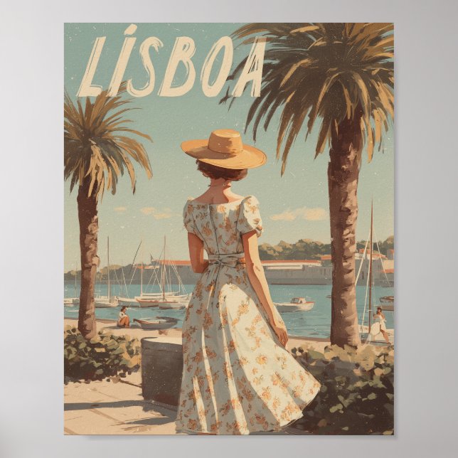Lissabon Vintage 50er Poster (Vorne)