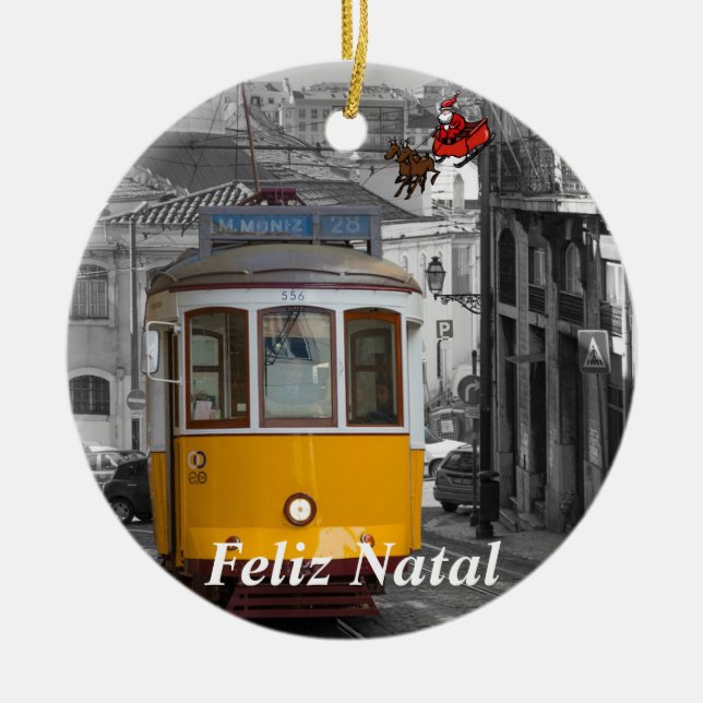 Lissaboner Elektrobahn Weihnachtsdekoration Keramik Ornament (Vorne)