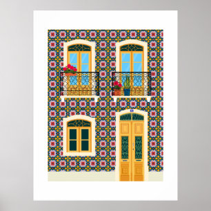 Lissaboner Haus mit Fliesen Poster