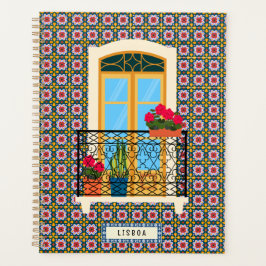 Lissaboner Hausfenster mit Pflanze und Fliesen Planer