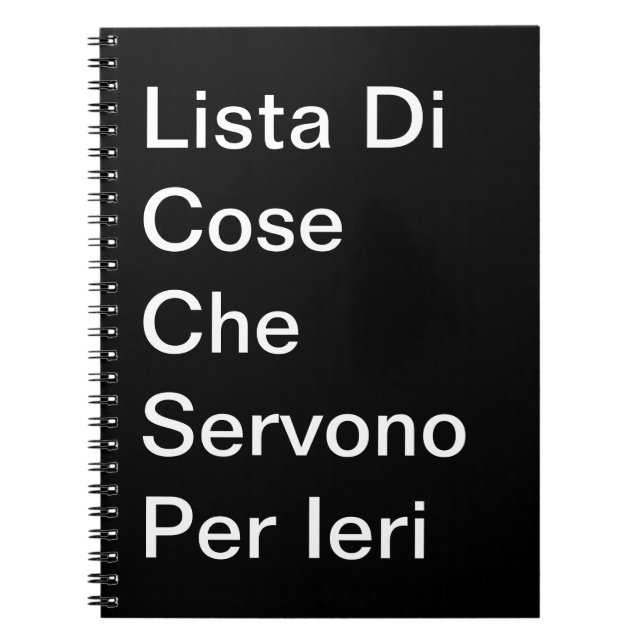 Lista di Cose Che Servono Per Ieri Notizblock (Vorderseite)