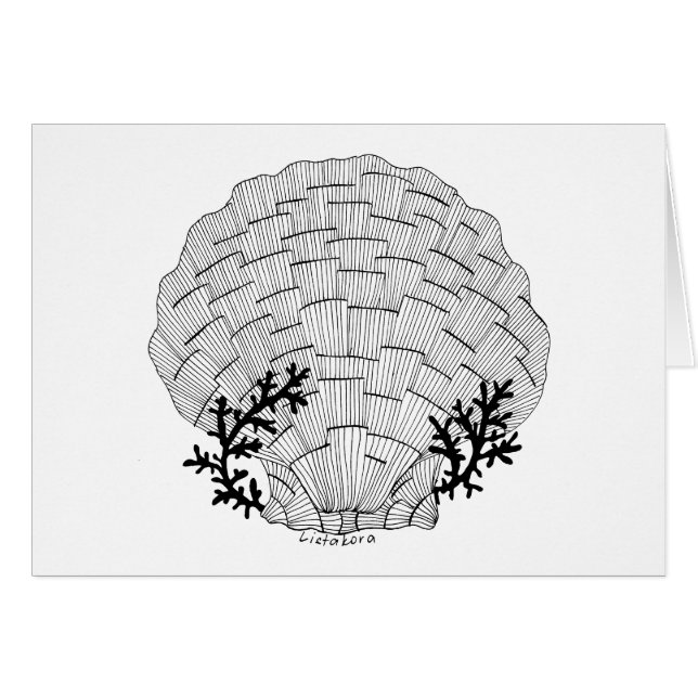 Listakora Seashell-Karte mit Umschlag (Vorderseite (Horizontal))