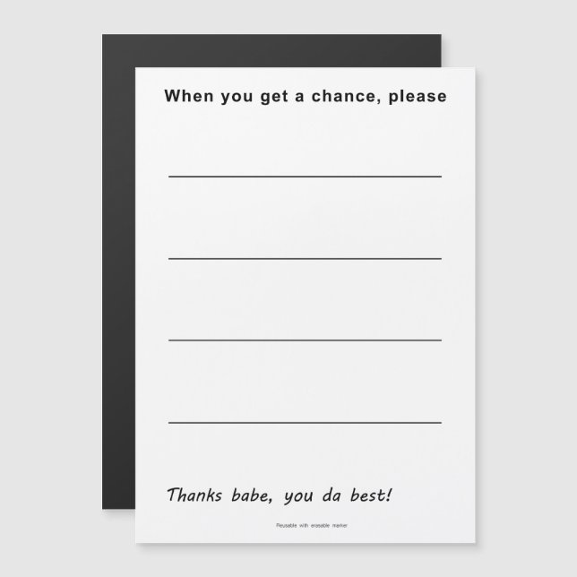 Liste ausführen magneteinladung (Vorne/Hinten)