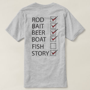Liste de contrôle de pêche au dos T-shirt Funny Li