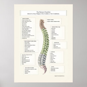 Liste de contrôle des patients Poster Chiropratiqu