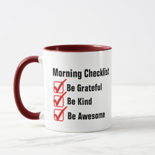 Liste de contrôle du matin amusant Mug Citations i