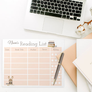 Liste de lecture pour enfants Livres Bloc-notes