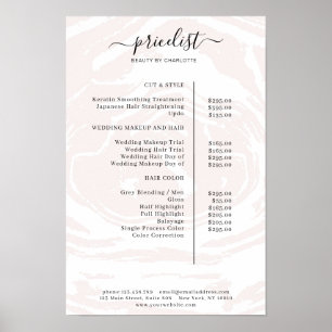 Liste de prix aquarelle moderne affiche
