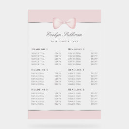 Liste de prix Coquette Pink Bow Translucide