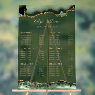 Liste de prix d'âge Or Vert Sage transparent