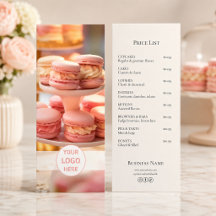 Liste de prix de boulangerie avec logo personnalis
