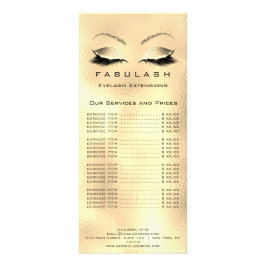 Liste de prix Lashes Extension Gold Maquillage Bea