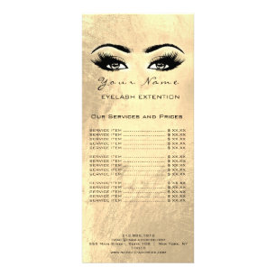 Liste de prix Lashes Extension Maquillage Artiste 