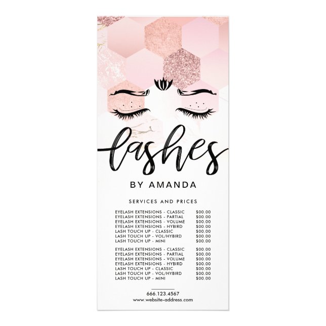 Liste de prix Rose Gold Lashes (Devant)