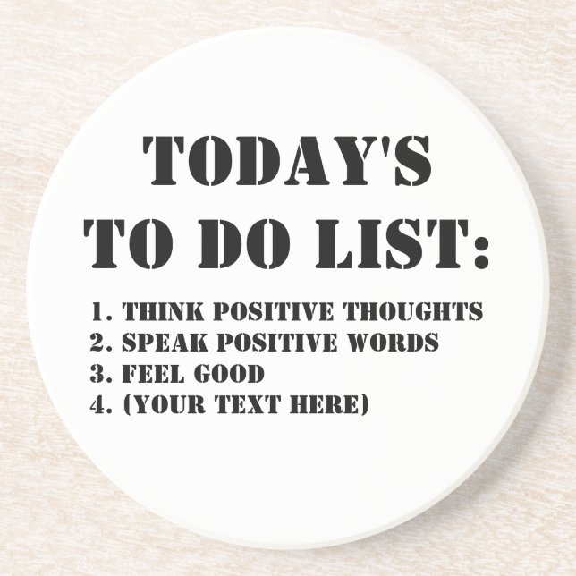 Liste der Aufgaben von heute: Untersetzer (Vorne)