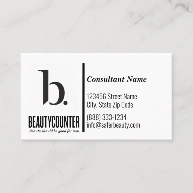 Liste der Beautcounter-Visitenkarten nie Visitenkarte (Vorderseite)