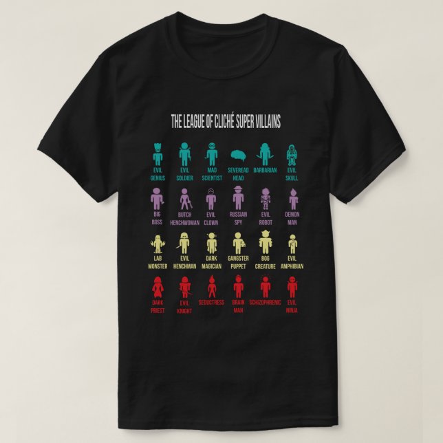 Liste der Bösen Klischee T-Shirt (Design vorne)