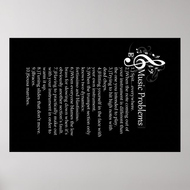 Liste der Brassungsprobleme Poster (Vorne)