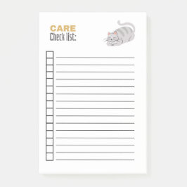 LISTE DER CARE-KARO POST-IT KLEBEZETTEL